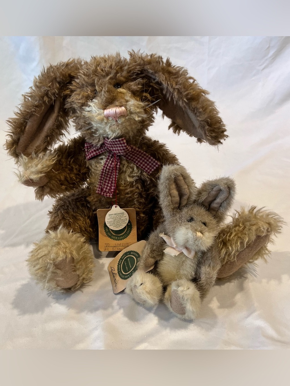 Vintage Boyds Bears Archive Collection Bunny Plush Set of 2 w Tags